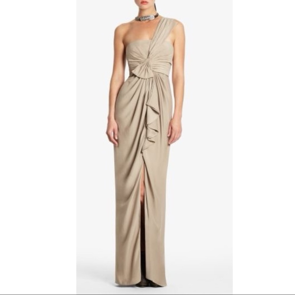BCBGMaxAzria Barbara Beige Gown